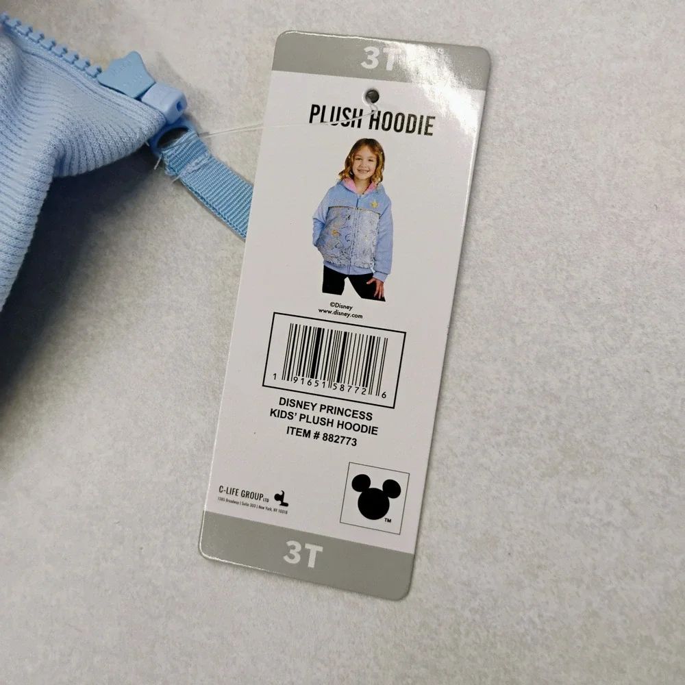 Disney Princess Jacket Coat Girls Toddler Hoodie Light Blue Gold Pink Sherpa  3T